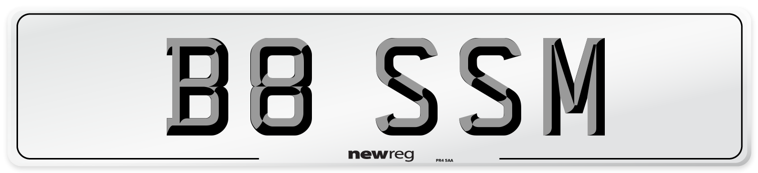 B8 SSM Number Plate from New Reg